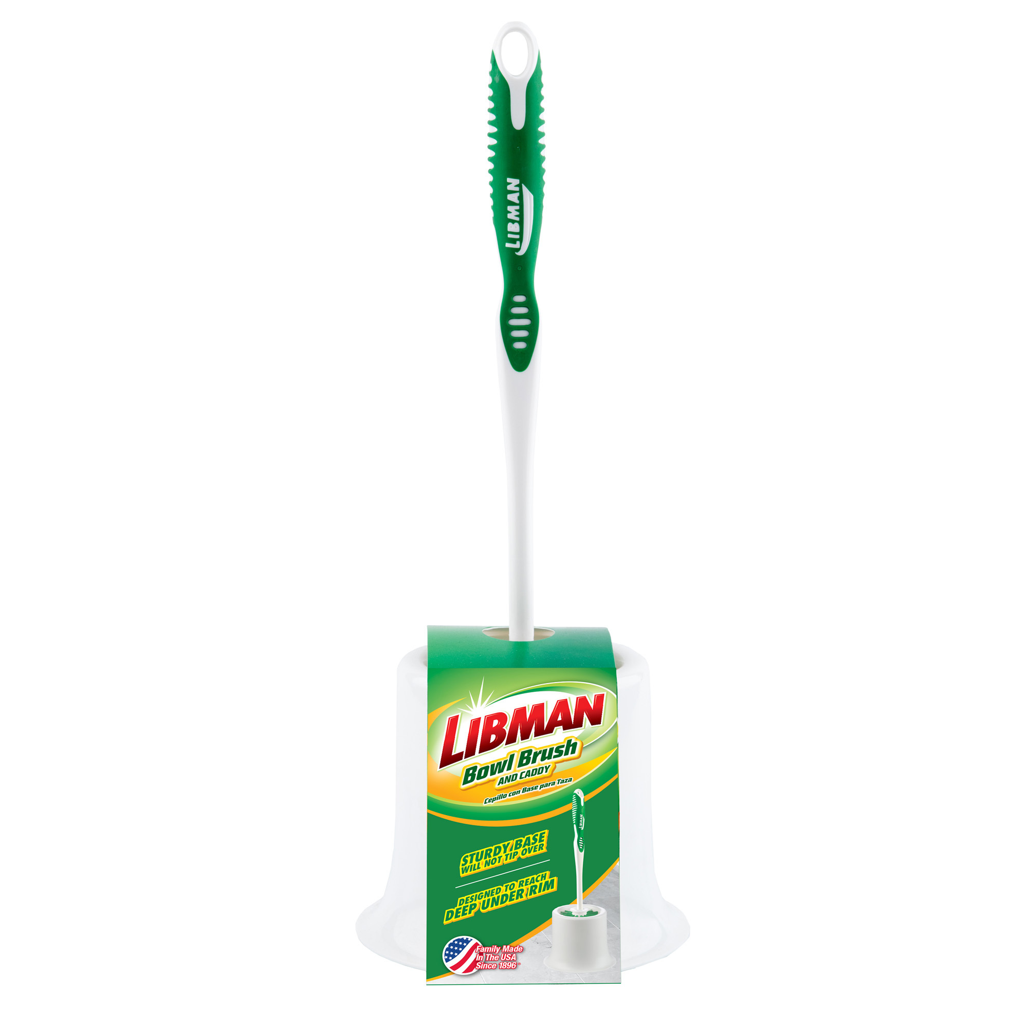 Libman Round Toilet Bowl Brush with Open Caddy, 15in.L, Model# 34